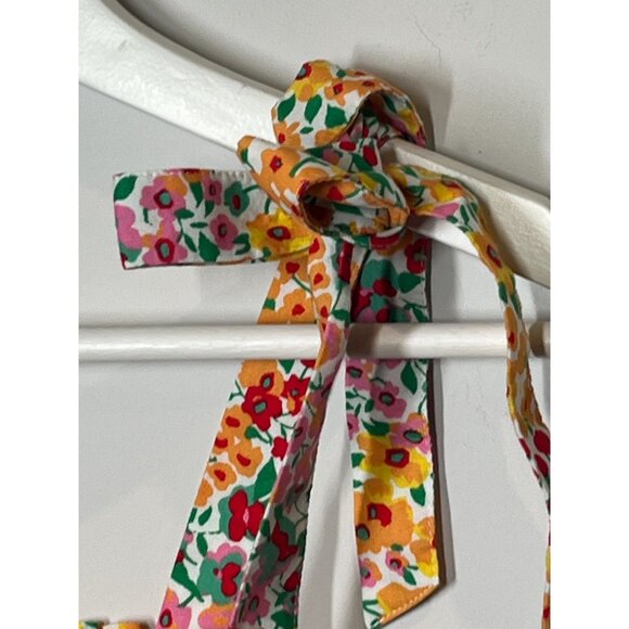J Crew XXS Floral Tie Strap Smocked Tank Top Peplum Cottagecore Summer - Picture 2 of 12